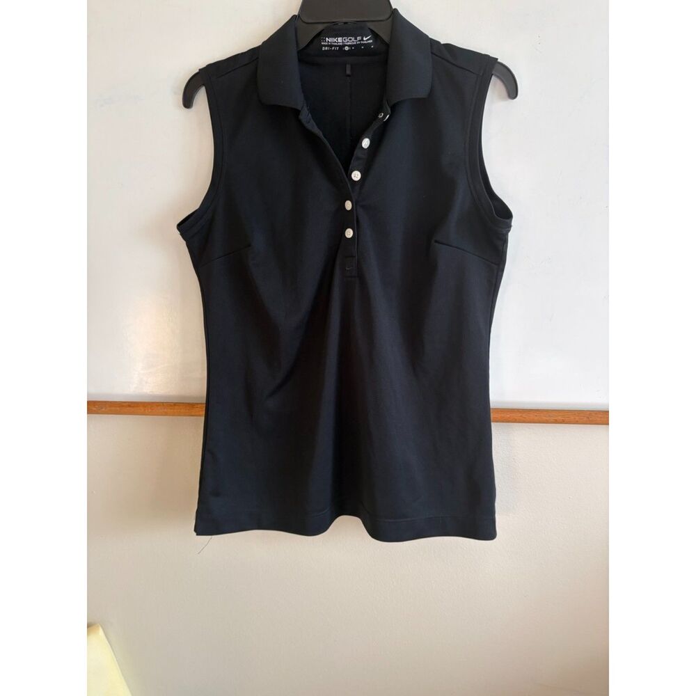 Nike Golf Dri-Fit Sleeveless Polo Tank, Black, Women's M